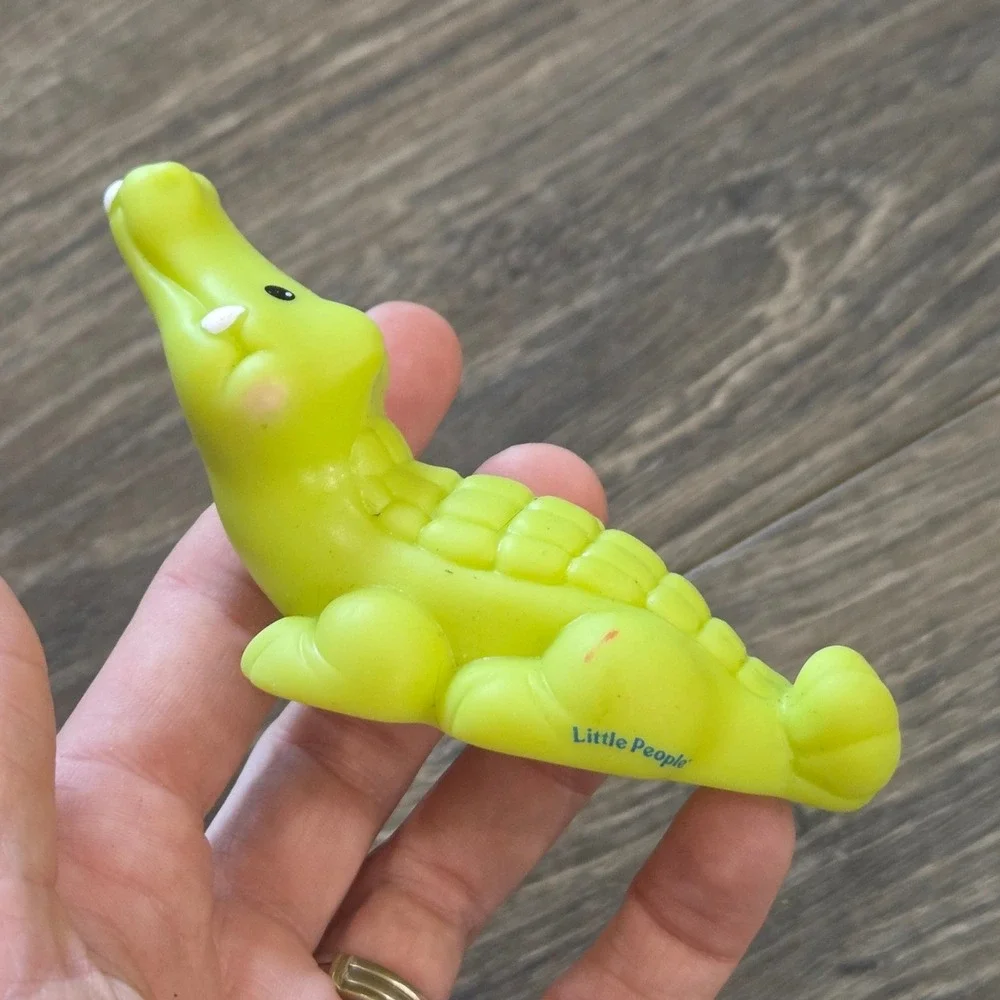 Fisher Price Little People Alligator Figure Lime Green Vintage Collectible